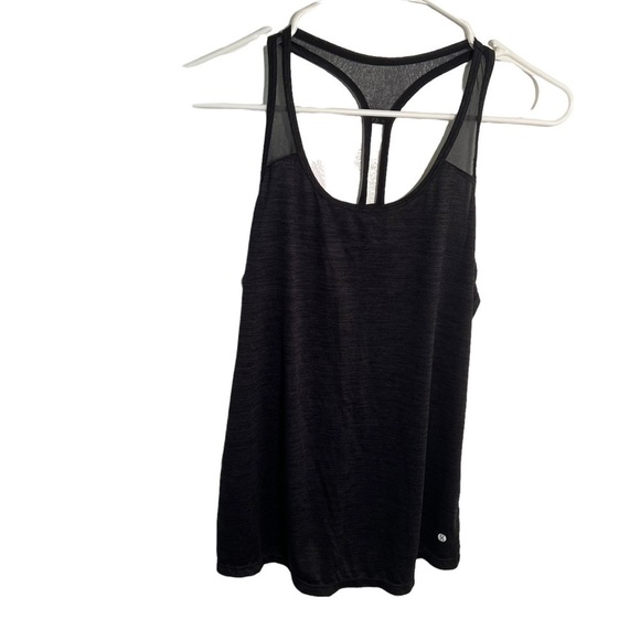 Layer 8 Racerback Tank Top Heathered Black Mesh - Picture 1 of 10